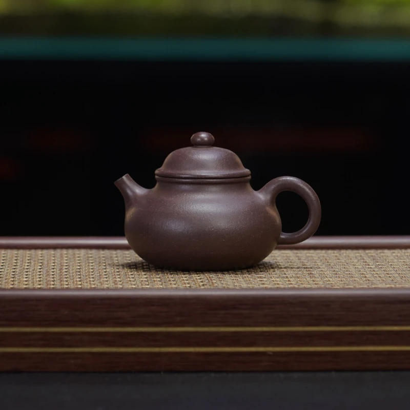 YZ粗砂底槽青[容天240CC]宜兴黄龙山原矿手工紫砂壶