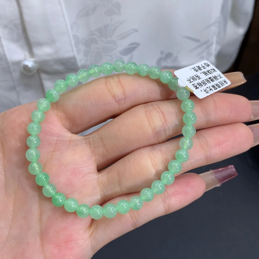 翡翠手链未镶嵌༺**雪卡5.1冰晴绿手串