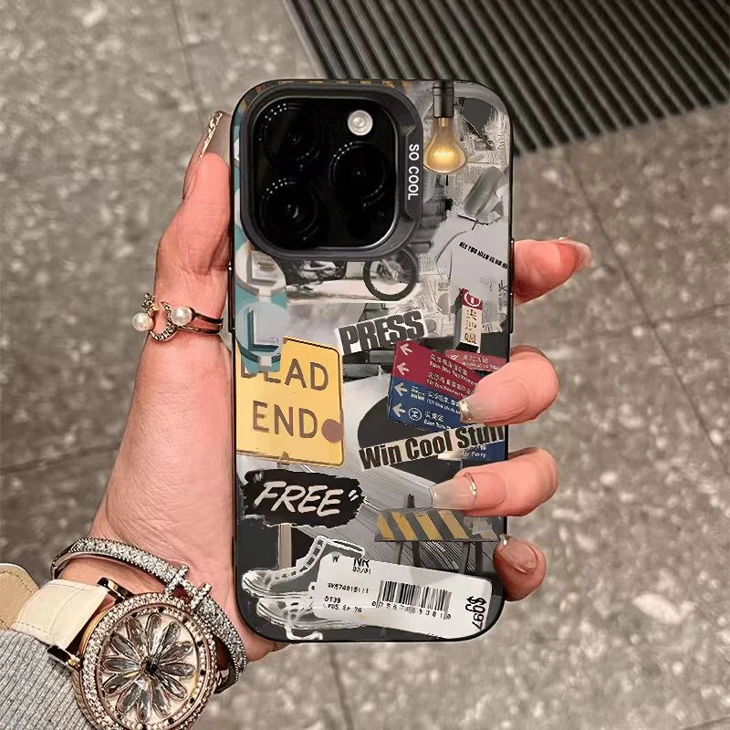 磨砂款潮牌英文适用苹果16promax手机壳iphone15/14/13/xs/12软