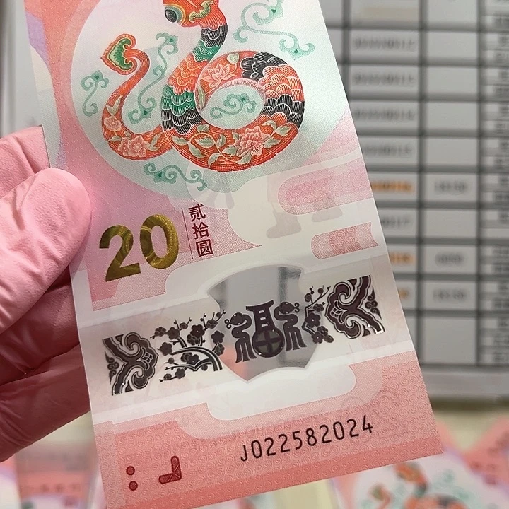 塑料蛇钞尾年份2024散钞单张