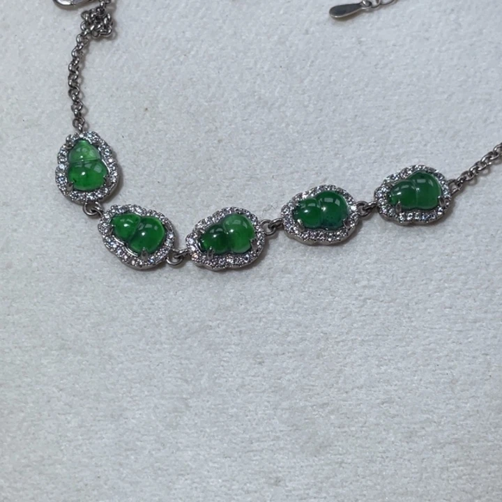 翡翠银S925镶嵌颈饰