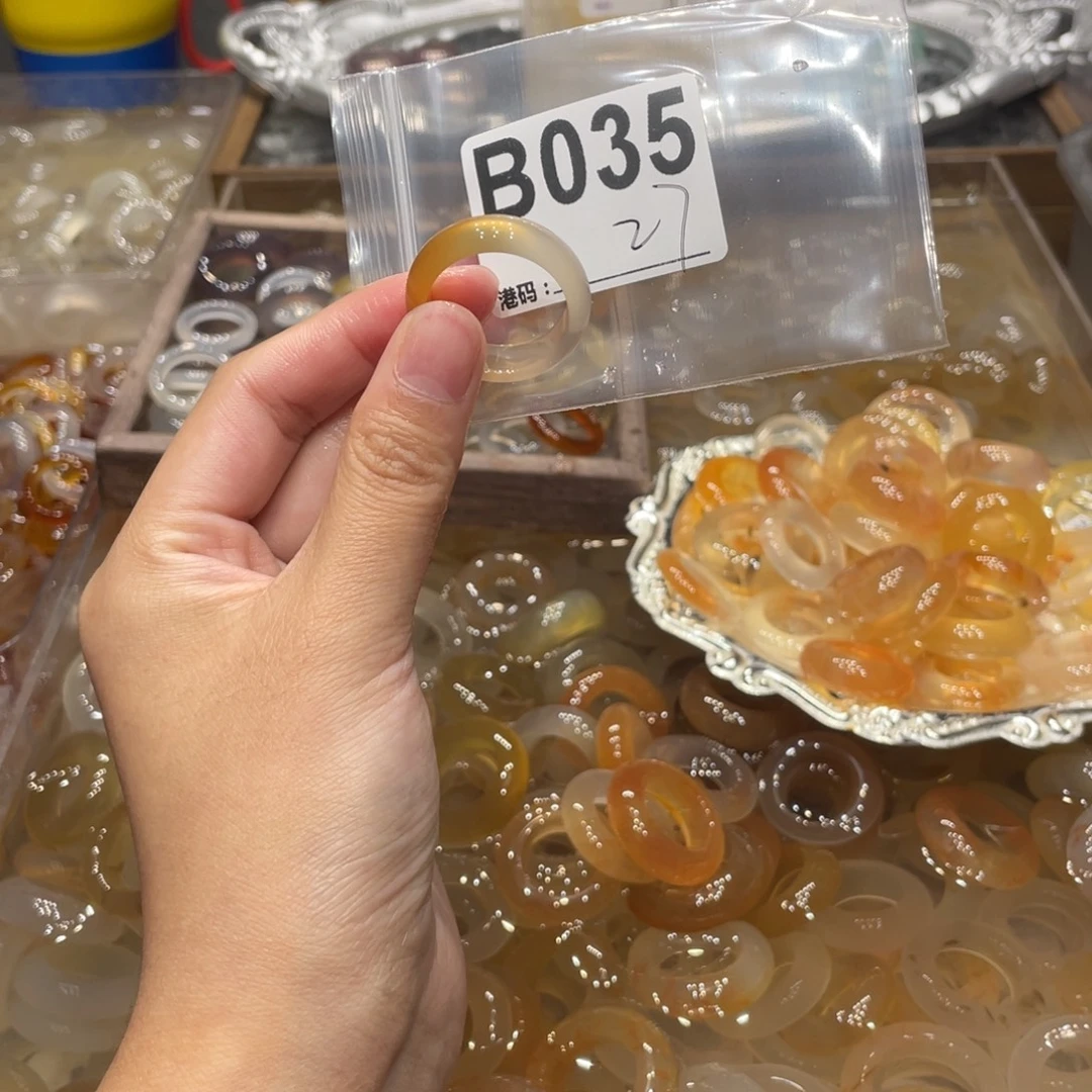 玛瑙/玉髓未镶嵌戒指035