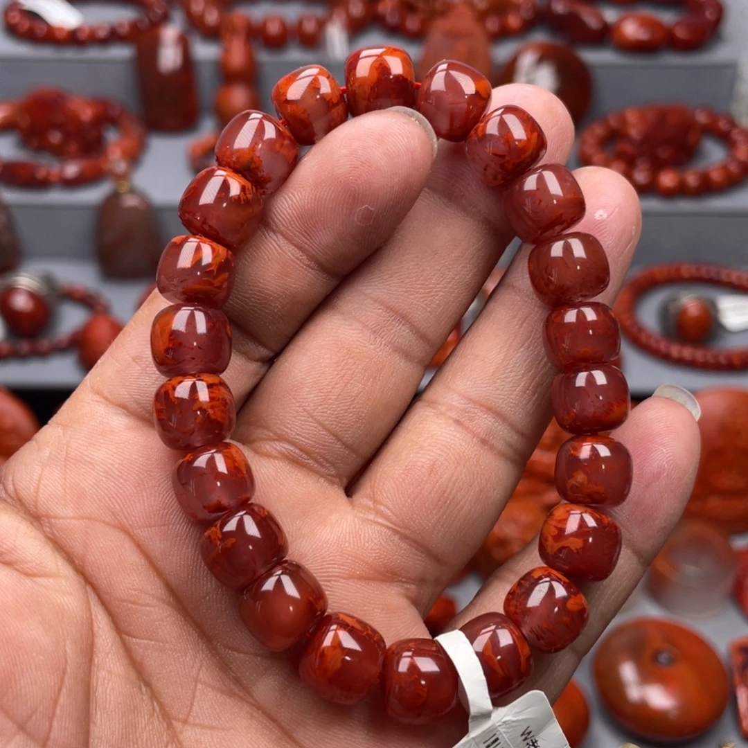 南红玛瑙未镶嵌珠宝奇石单圈10