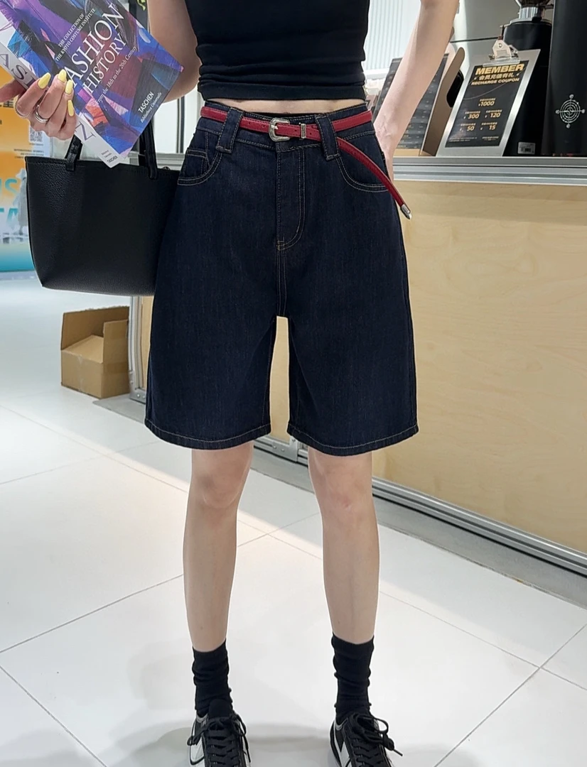 GVCI#98360夏款福利高品质无弹五分直筒牛仔裤（不配皮带）裤长48cm