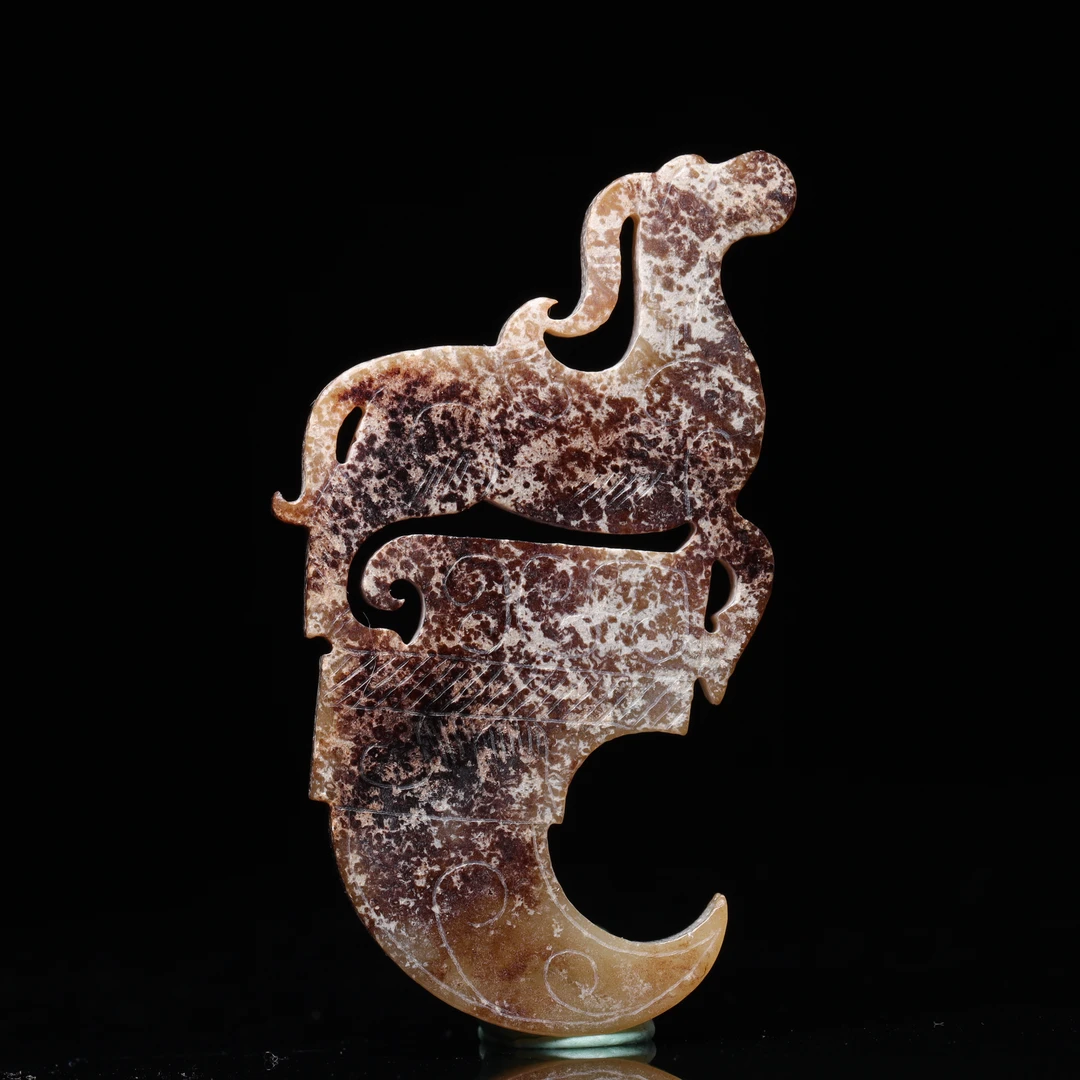 明代和田玉羊形冲牙-NX