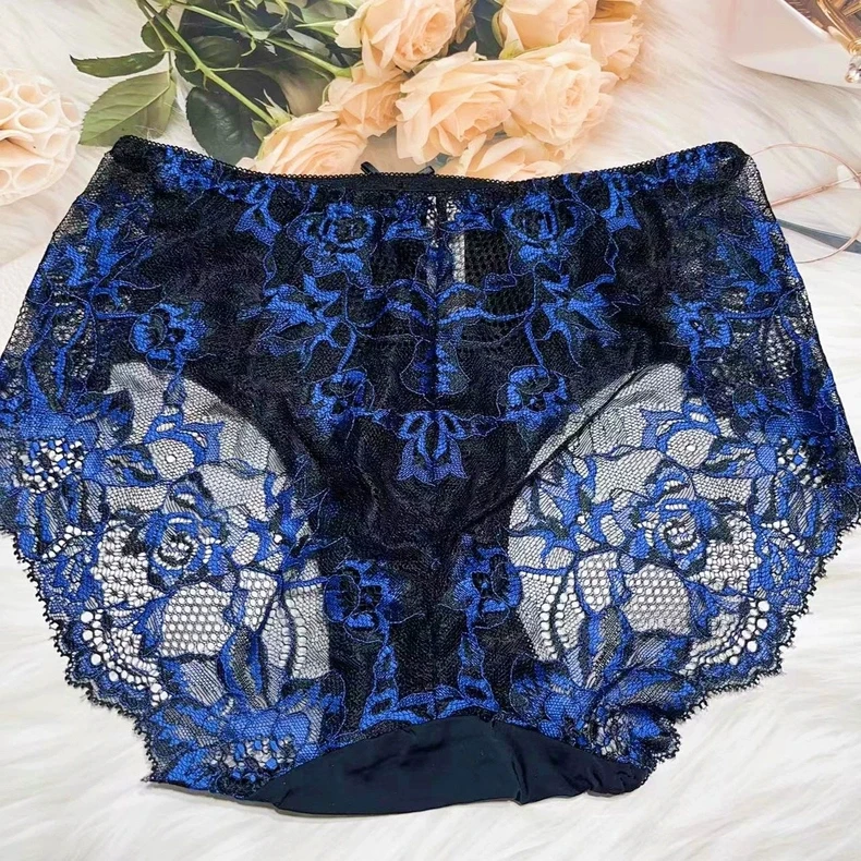 夏季女士中腰超薄透气网纱性感无痕内裤