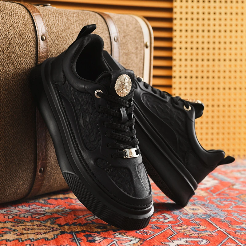 【增高不增重】系带时尚休闲鞋低帮厚底百搭春季休闲鞋子时尚秋季