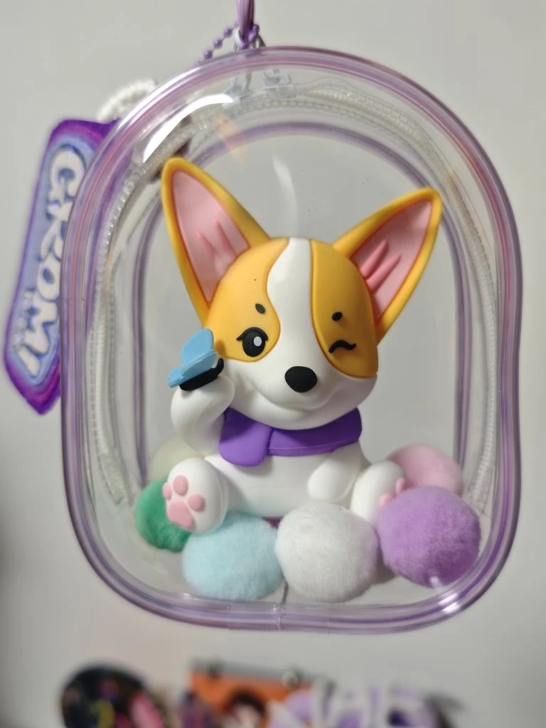 许嵩演唱会周边摆件格洛米盲盒柯基狗遛娃包展示外出透明包保护套