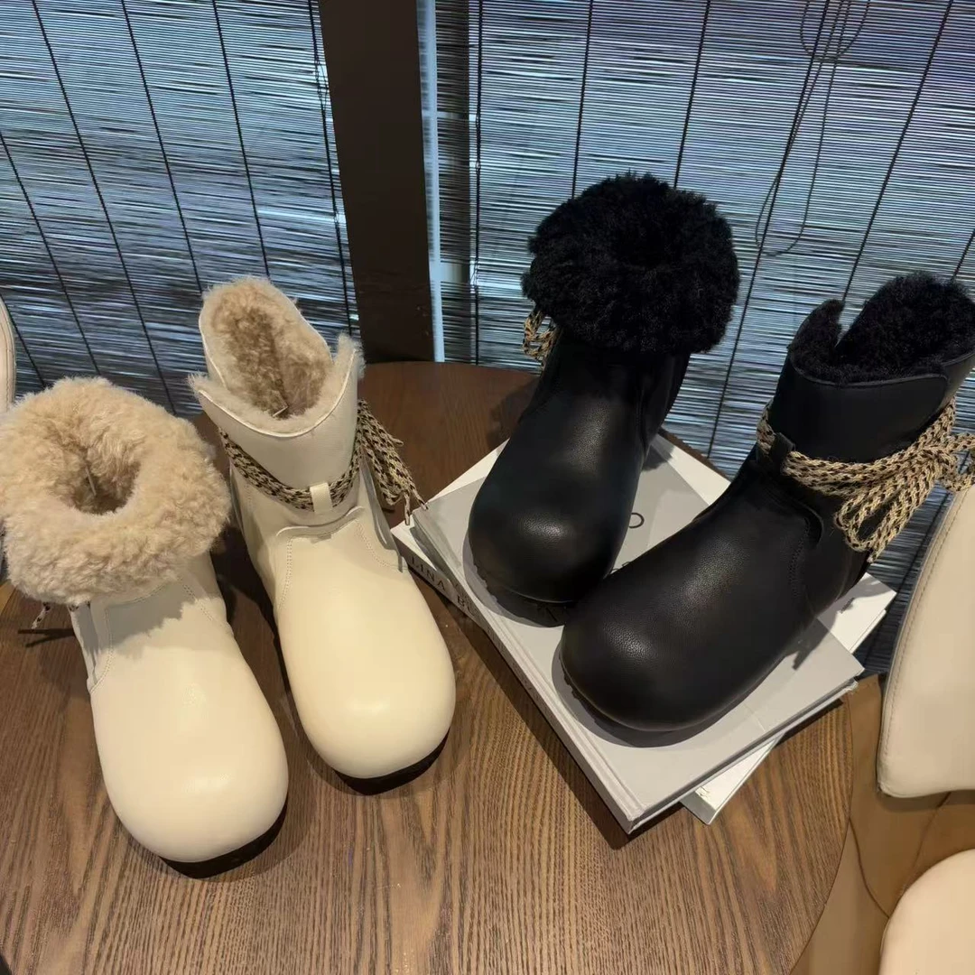 时尚雪地靴磨砂加绒增高雪地靴棉靴百搭靴子加绒大棉