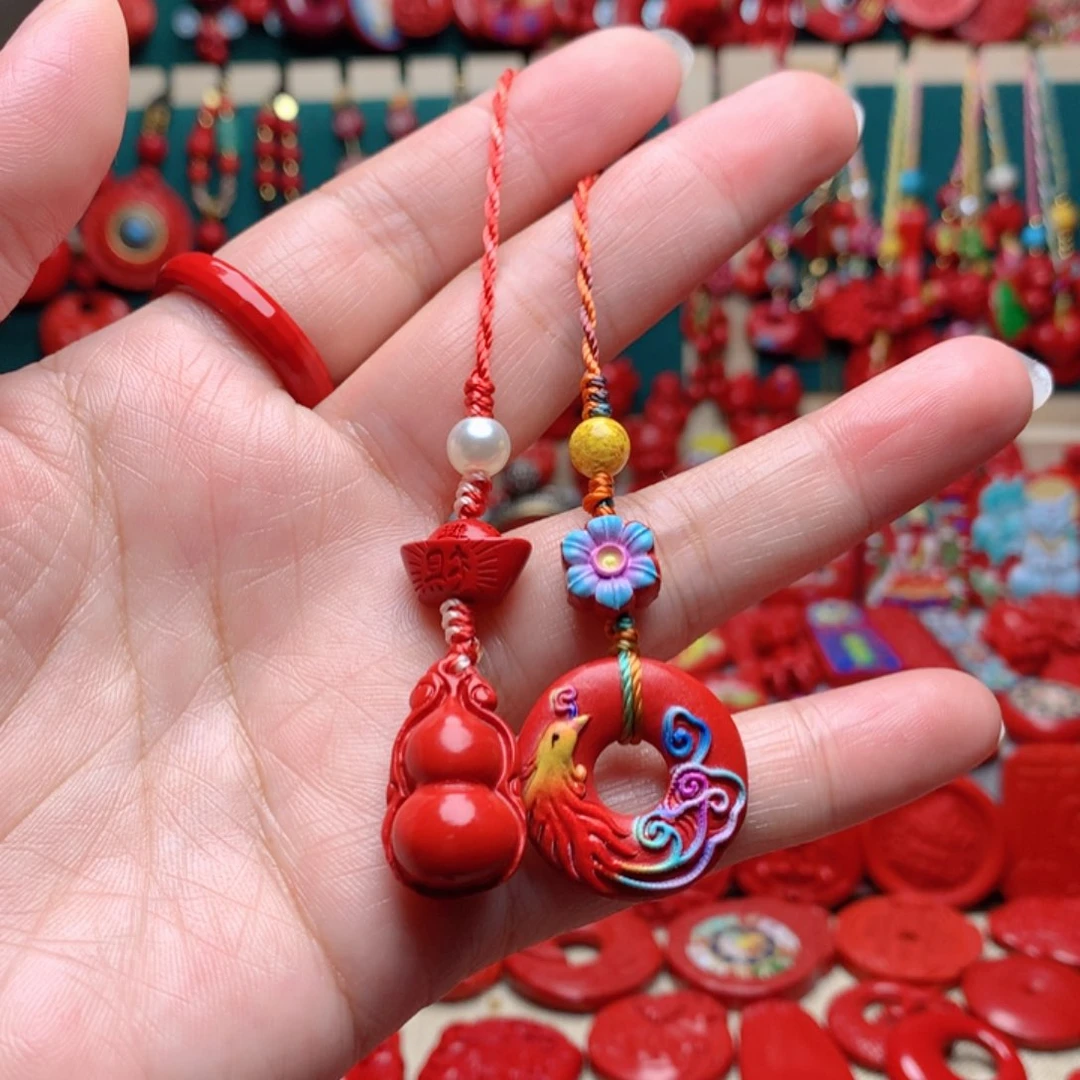 天然辰砂工艺品朱砂手机坠