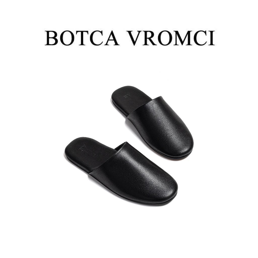 BOTCAVROMCI秋冬日式居家皮拖鞋包头防滑四季适用室内木地板