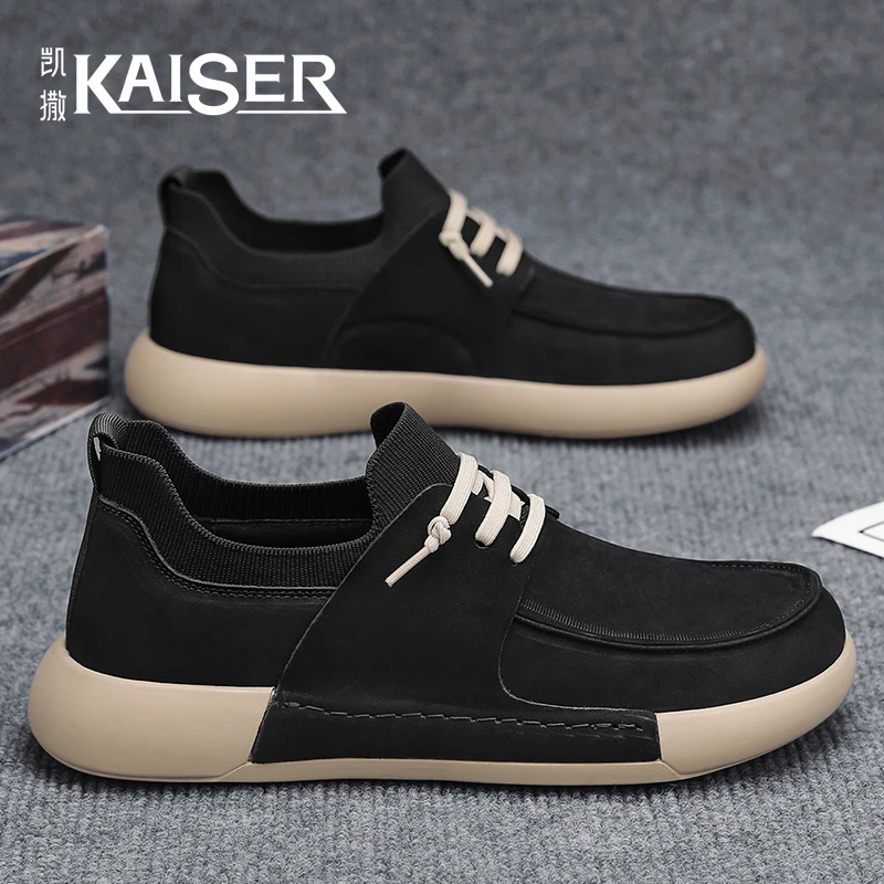 凯撒官方正版男鞋夏季新款百搭耐磨休闲板鞋防滑厚底运动帆布鞋子