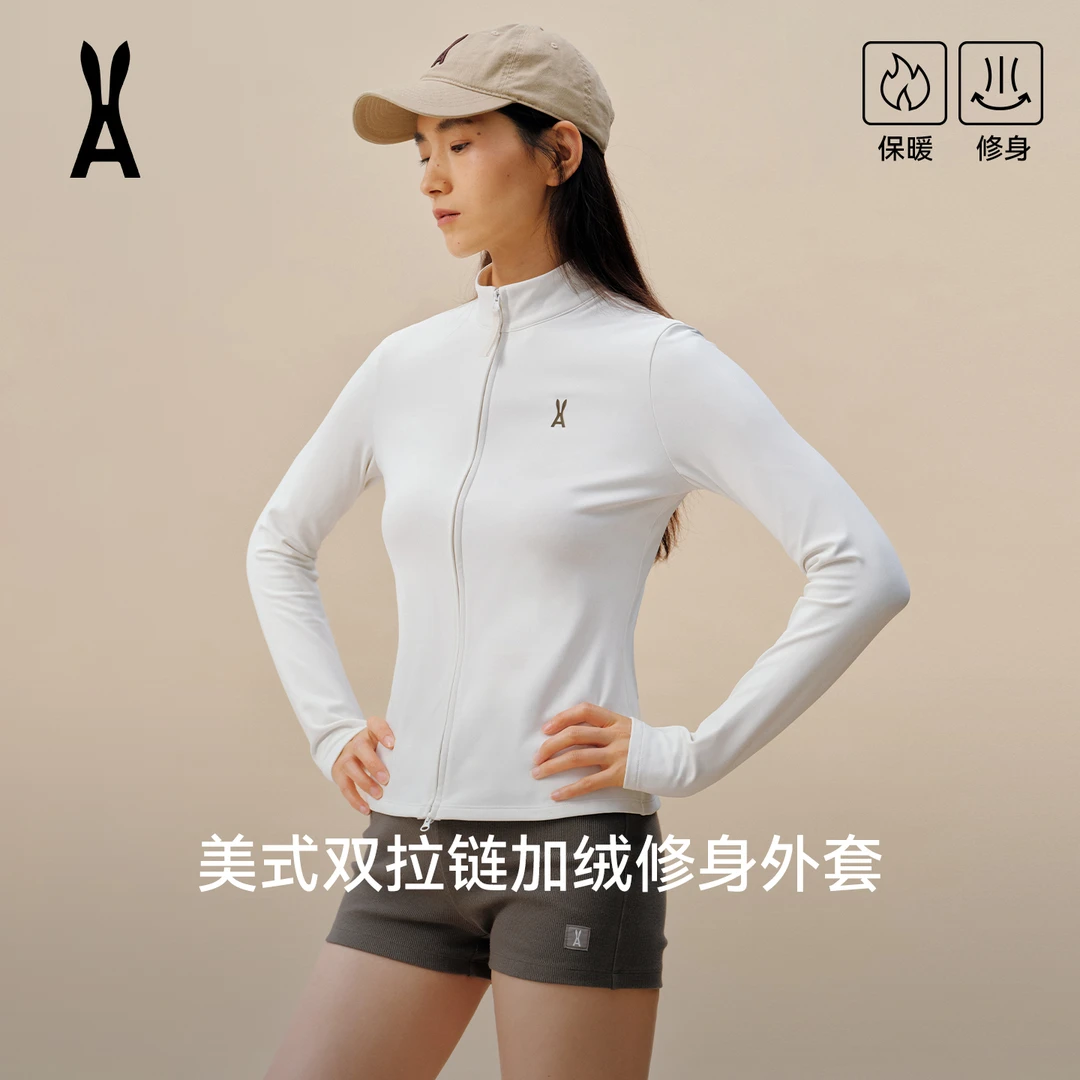 anodeto美式双拉链加绒修身外套｜时髦双拉链｜S型辣妹腰