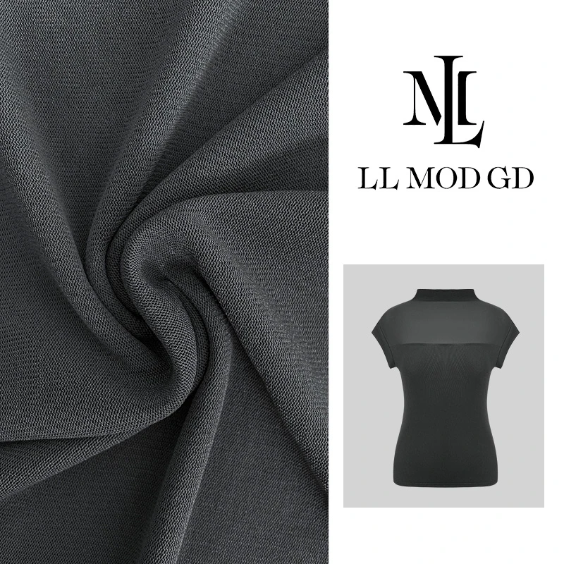 LL·MOD·GD2024夏季新款半高领弹力修身圆领T恤XR-259007