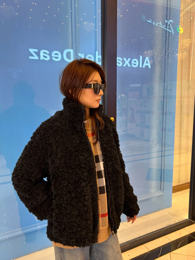 【KK】2025秋冬新款保暖加厚毛绒立领休闲外套V1131