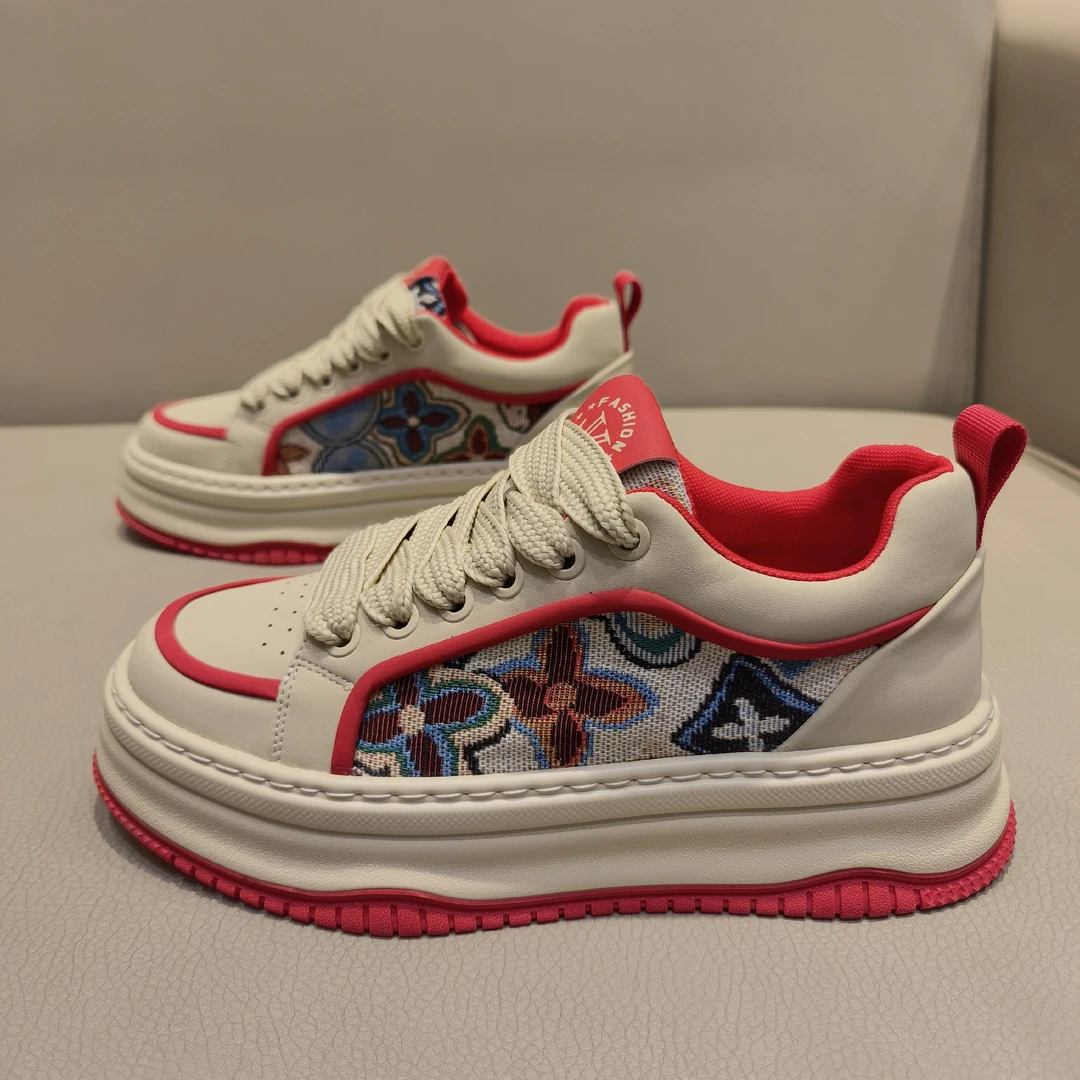 国潮复古时尚透气低帮秋季松糕鞋厚底百搭小众潮男鞋鞋子运动鞋