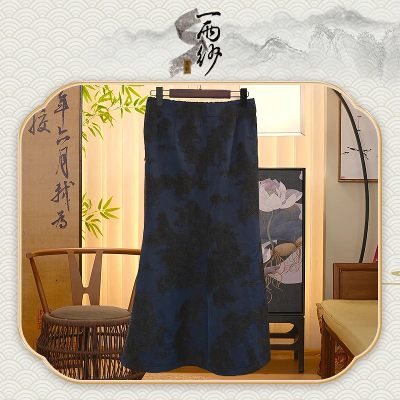 【椰南鱼尾裙】238822桑蚕丝锦油缎香云纱裙子新中式65