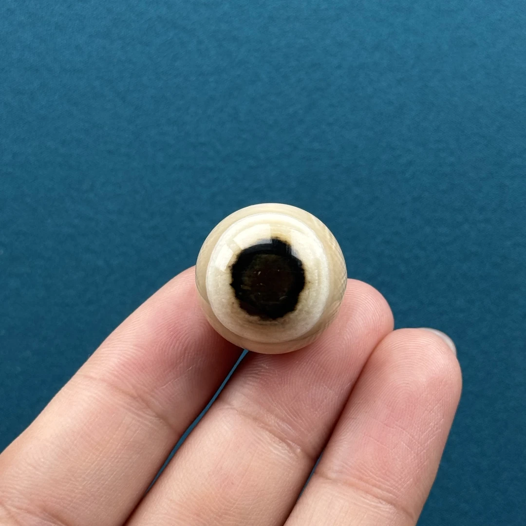 S99-44天然猛犸牙黄金瞳圆珠20mm一物一图支持鉴定
