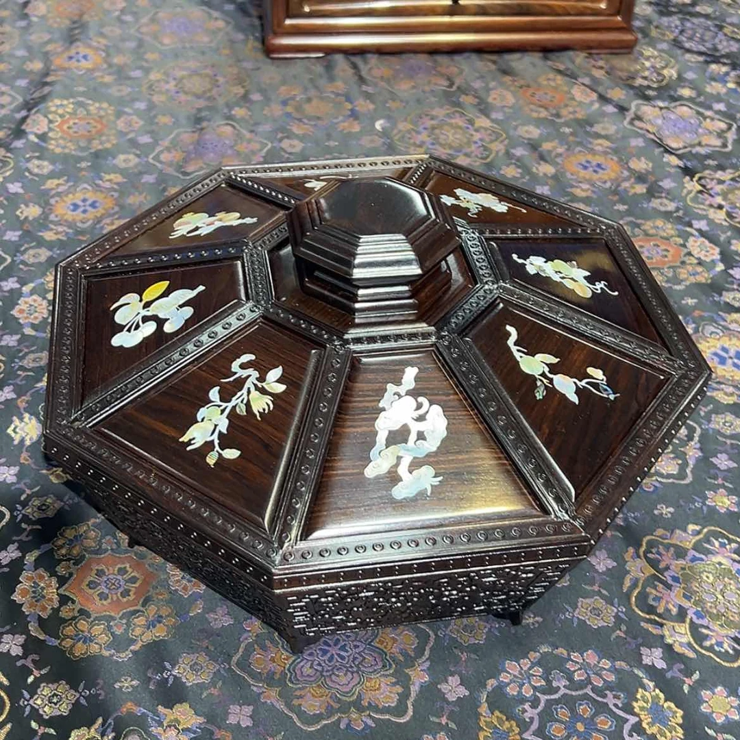 【闪购商品】黑酸枝木类成套家具果盒
