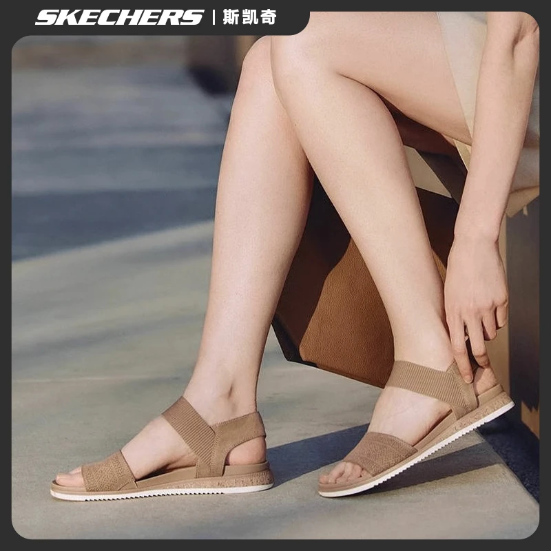 斯凯奇女鞋25新款夏季时尚凉鞋休闲沙滩鞋简约百搭平底凉拖114710