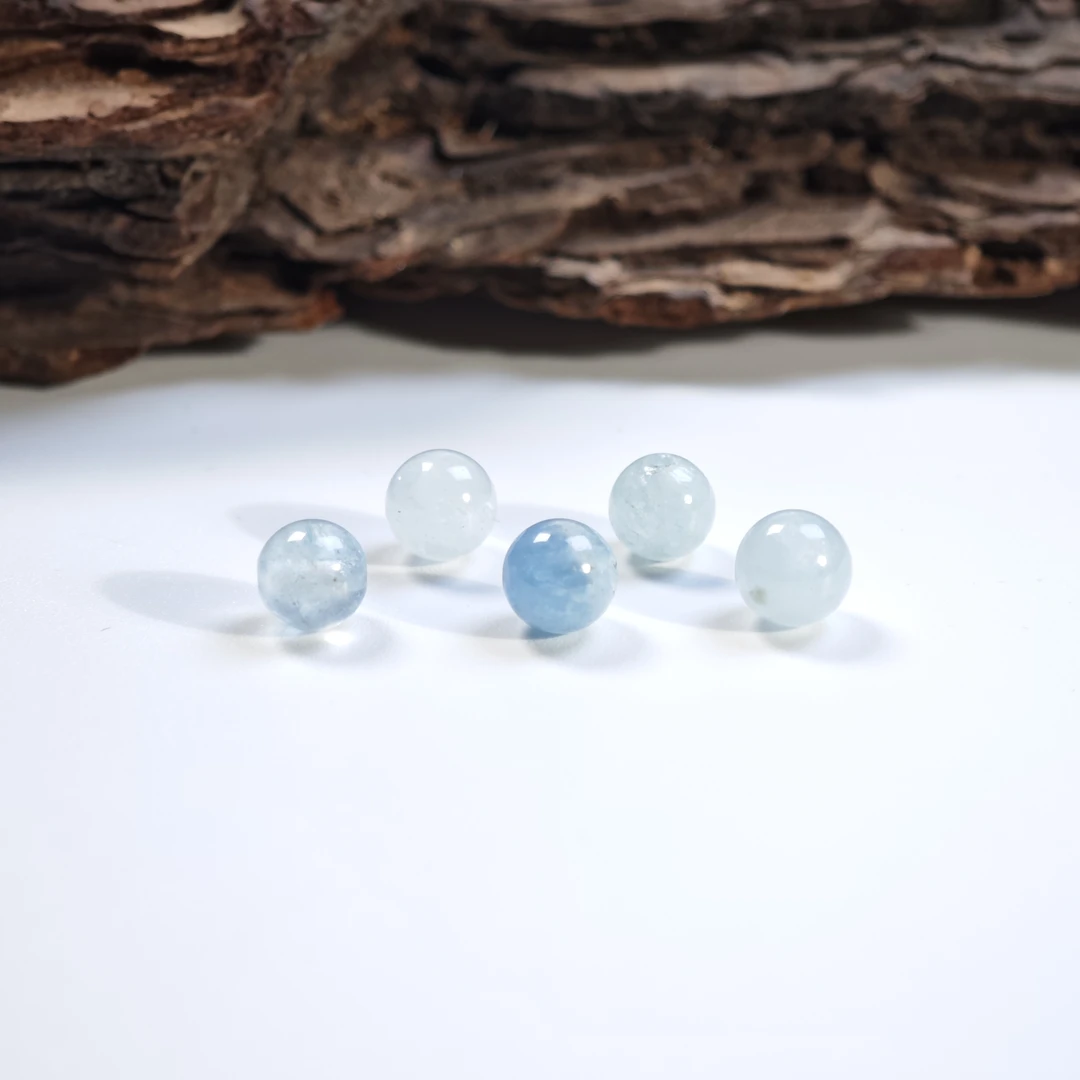 BeadsDance海蓝宝单珠5mm+(9颗一组)多样性发一 编号O1118