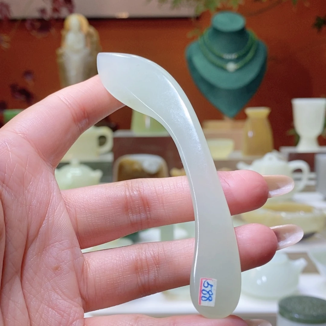 未镶嵌和田玉把件和田玉白玉茶刀