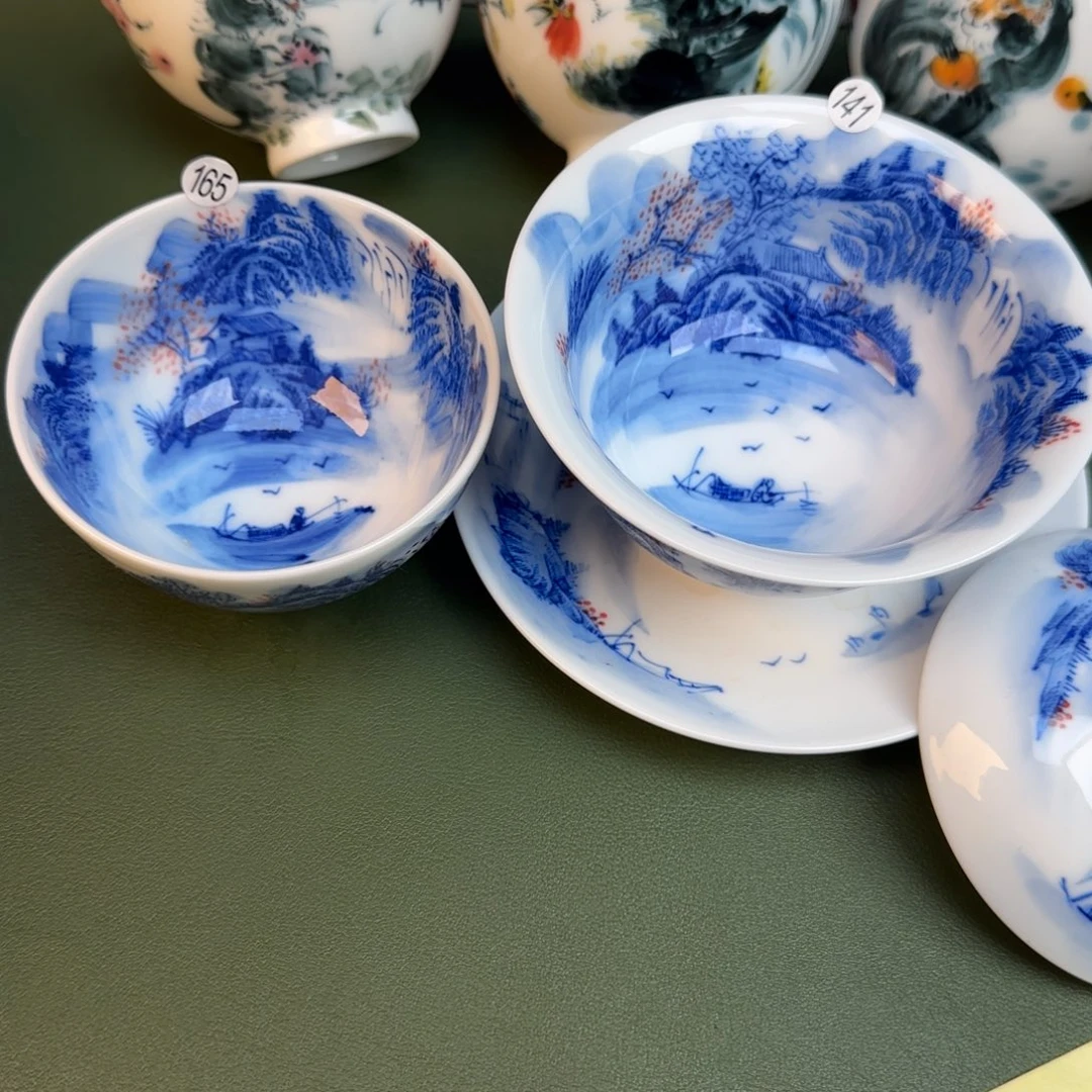 彦祖纯手工手绘茶具