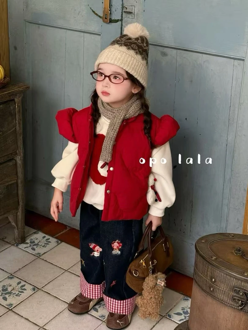 103 opolala 冬季新款雪人yr马甲 SQ77175 LUOLA品牌童装