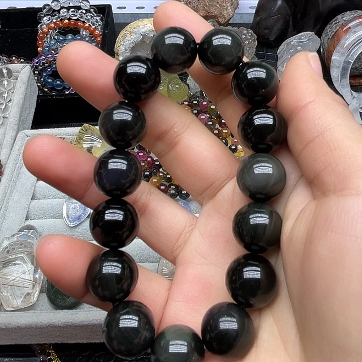 黑曜岩手链未镶嵌定制