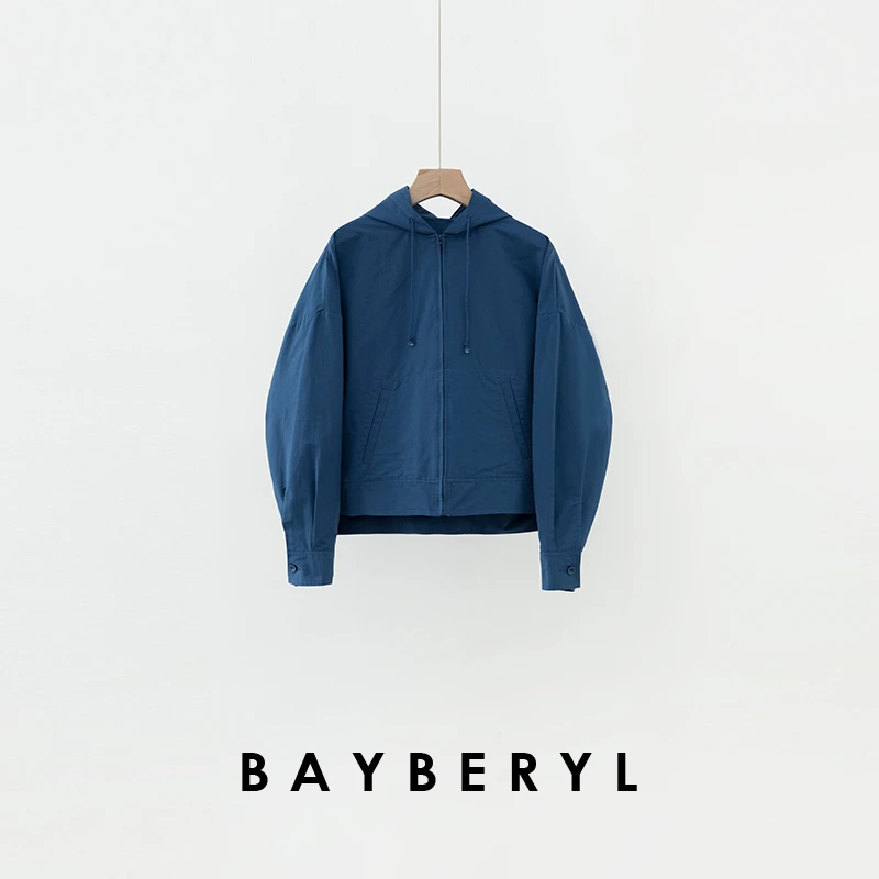 BAYBERYL老贝记忆蓝*连帽显白减龄休闲轻量25春外套MF5A1614-2/6