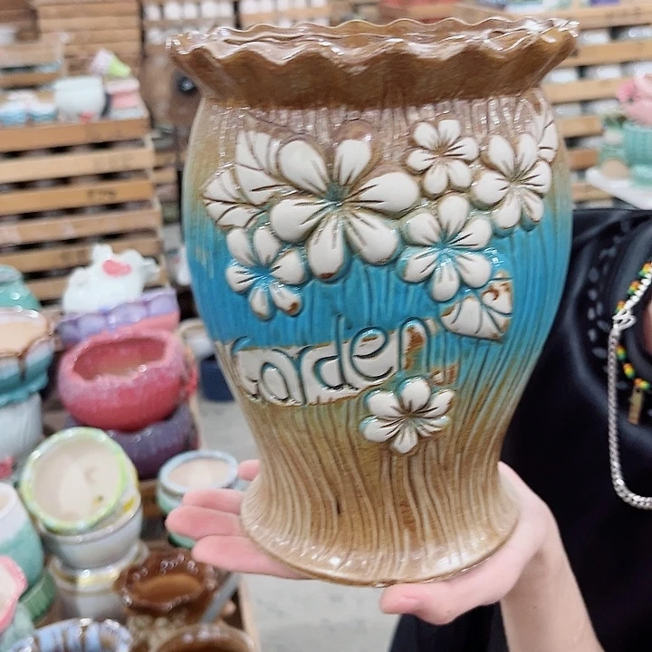 有孔.凑单10元陶瓷花盆发货！