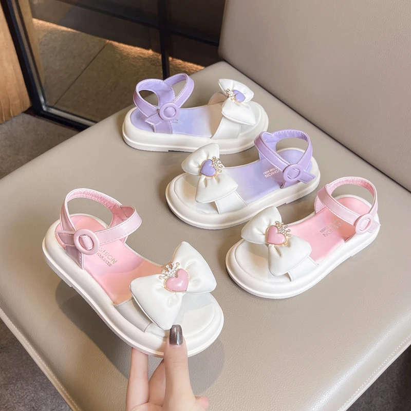 女童凉鞋2025夏季新款软底舒适中大童公主童鞋防滑露趾女孩沙滩鞋