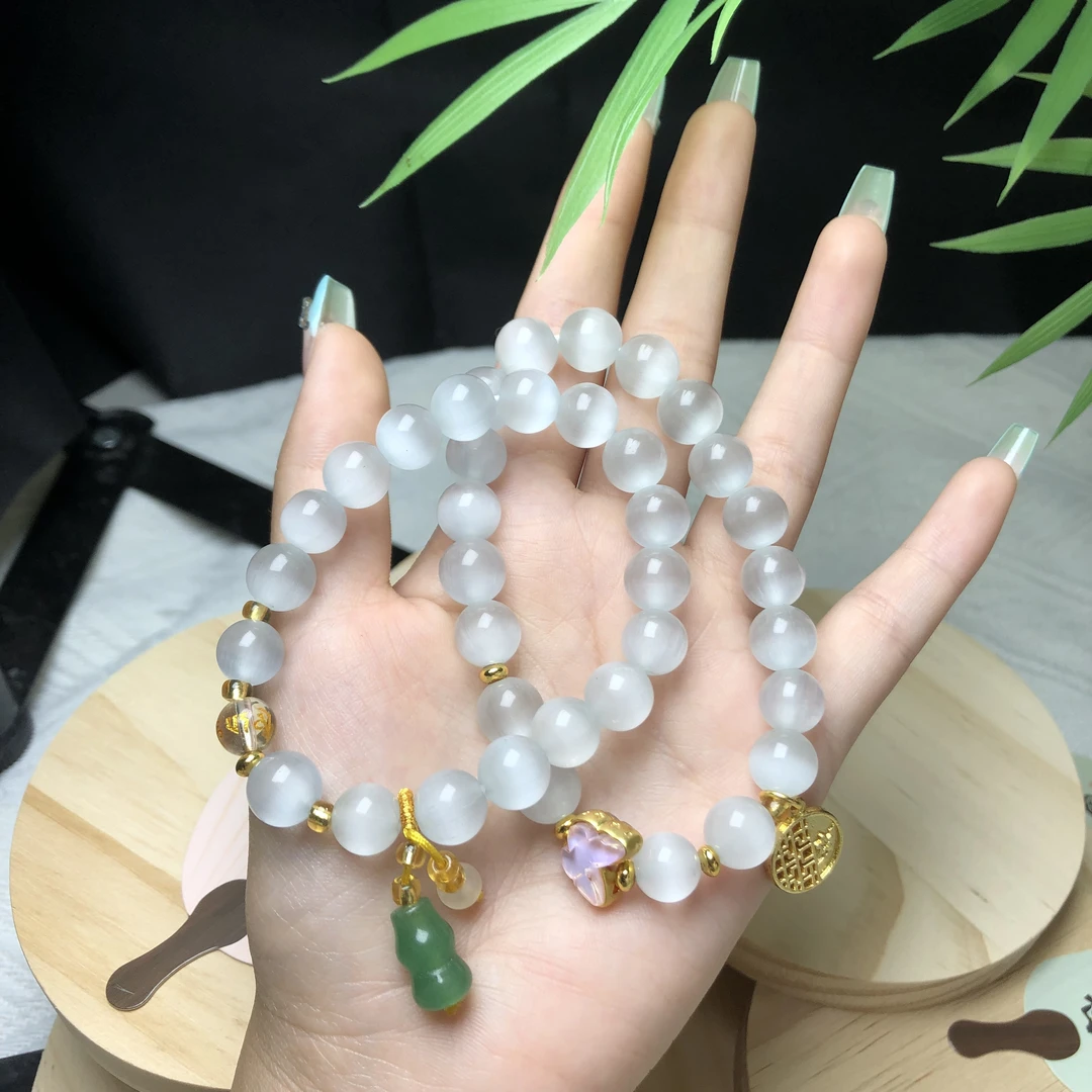 菲菲严选珠宝白猫眼手串时尚百搭DLY（随机发货一款一条）