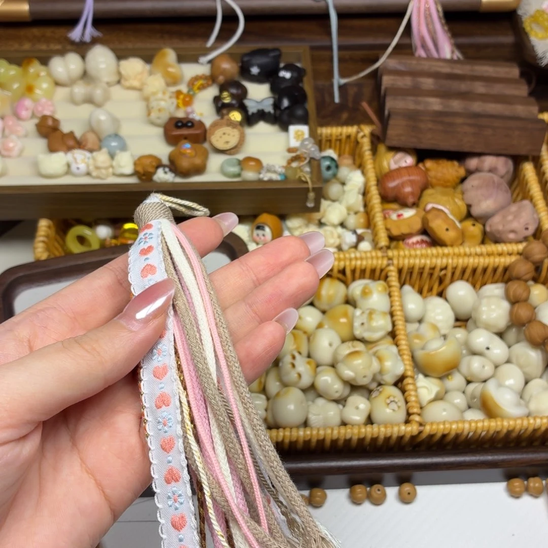 阿***棍大理石磁石流苏粉色