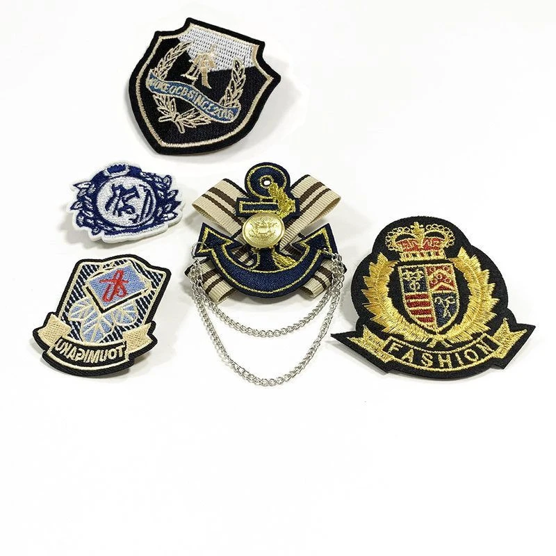 锌合金羽毛胸针 新款学院风学生刺绣徽章装饰制服校服班服工校徽