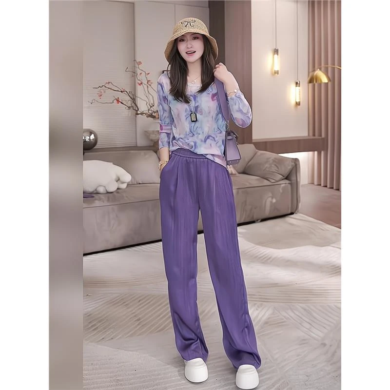 洋气尚套装女2025新款高级感气质扎染冰丝衫夏装搭配一整套CY