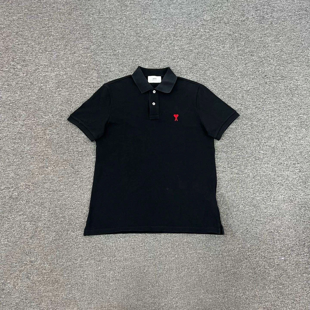 99新 AMIPARIS ami 爱心刺绣polo短袖