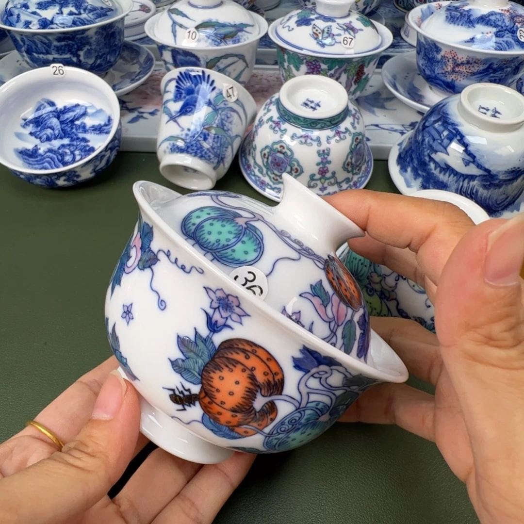 景德镇纯手工纯手绘茶具木木36