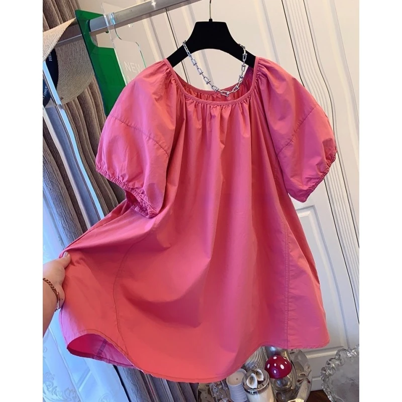 D00249独特时尚法式气质泡泡袖棉布短袖衬衫娃娃衫宽松上衣女新款