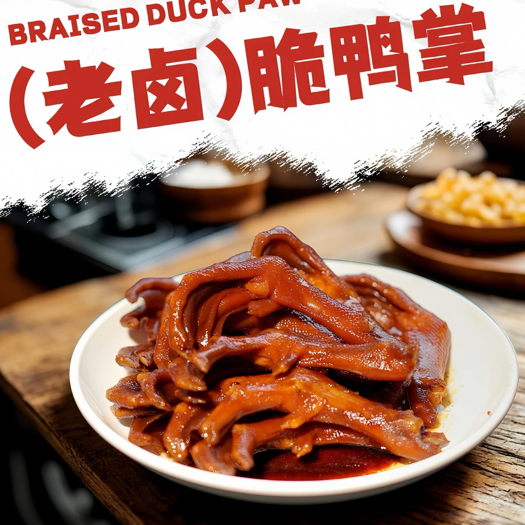 包黑炭老卤脆鸭爪脆皮休闲追剧办公室零食卤味独立包开袋即食鸭掌