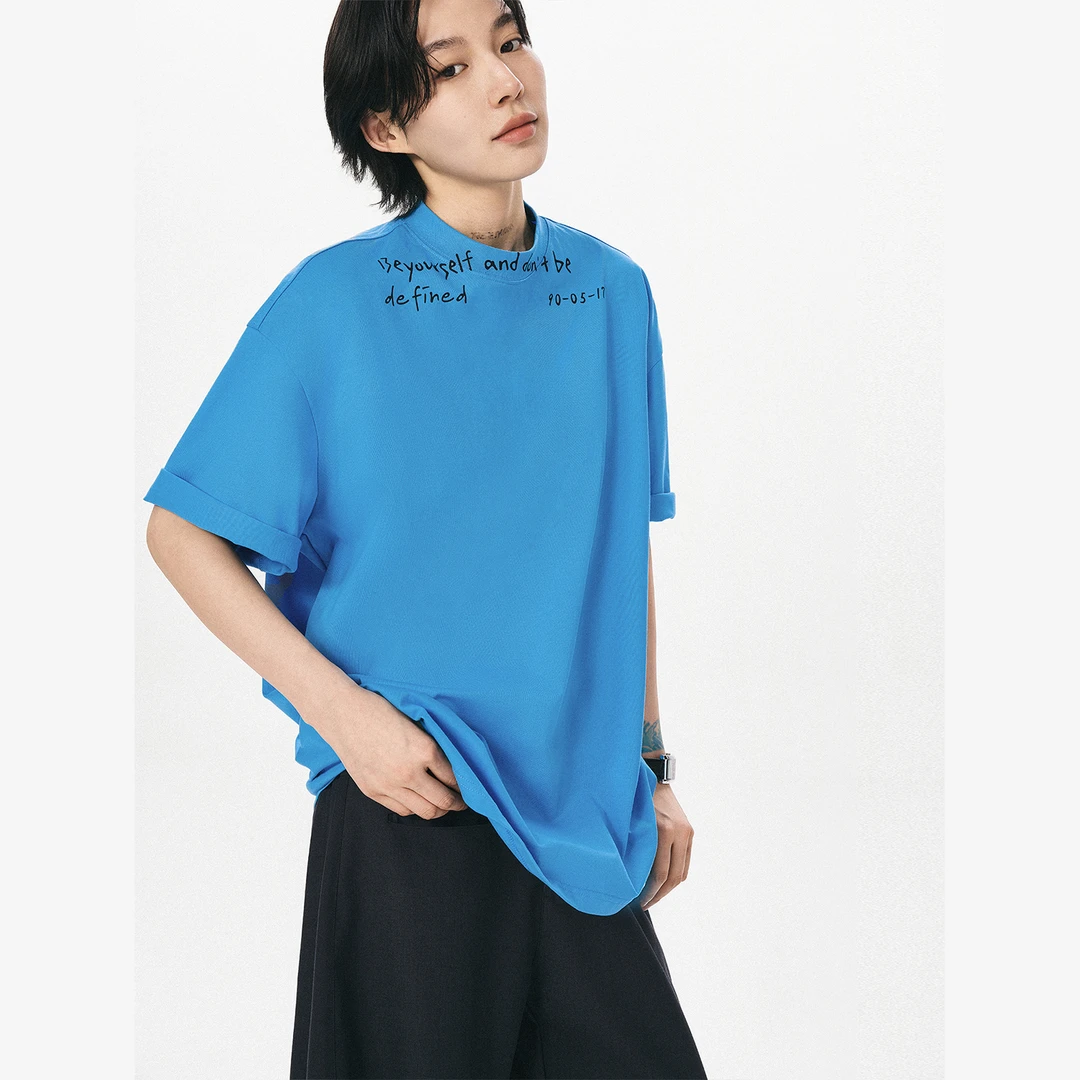 sameuoo 散养文化”纪念日“情侣短袖t恤时尚休闲运动印花通勤夏