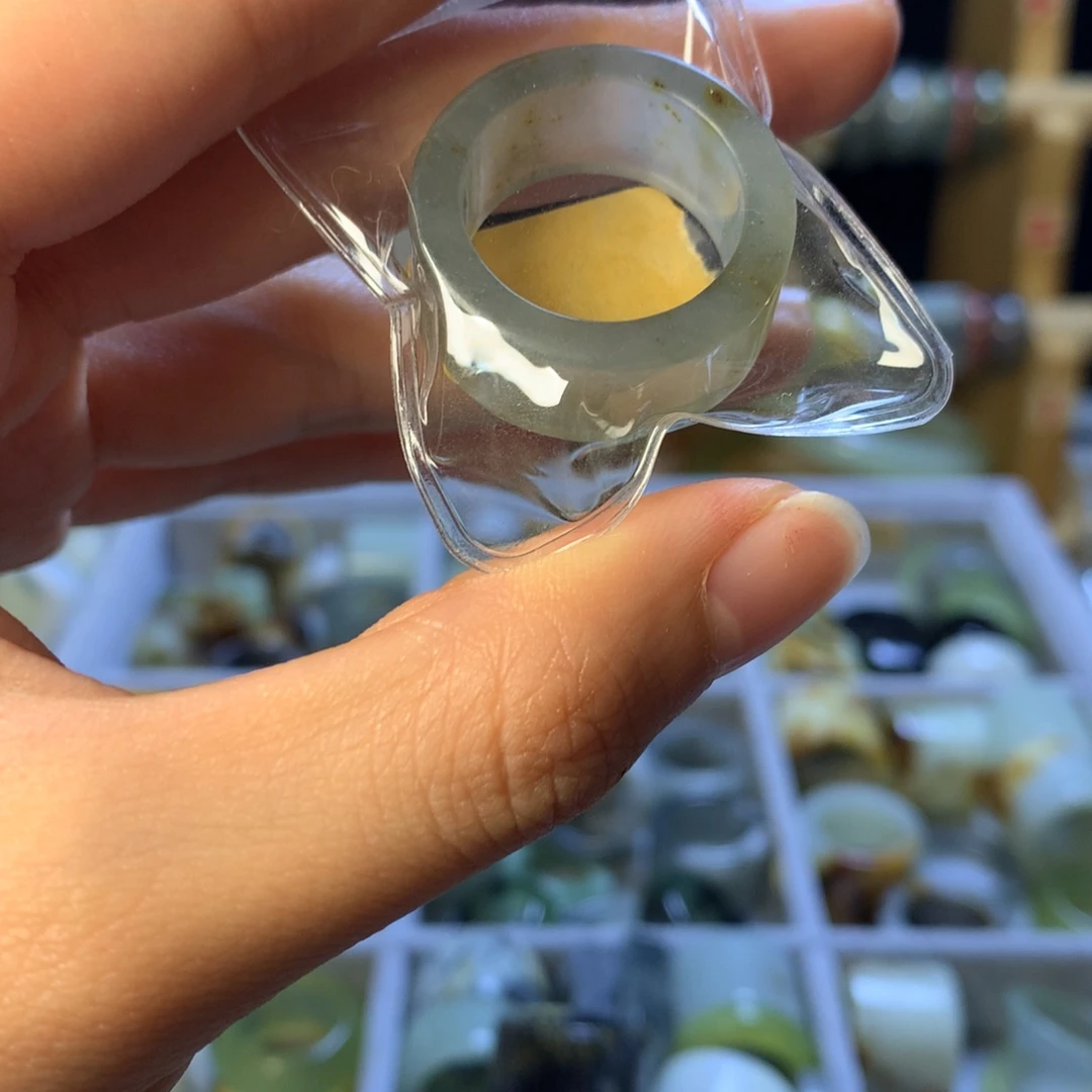 蛇纹石玉合金戒指