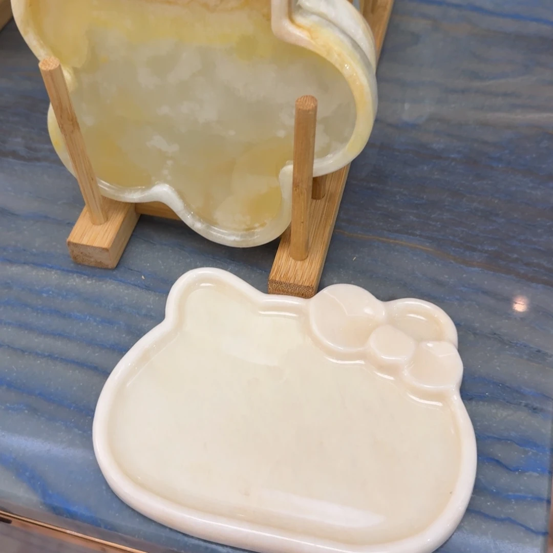 石材小猫盘天然石材