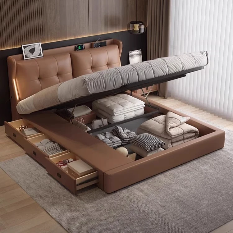 意式轻奢大床储物床家用改价链接【听主播指导拍/勿乱拍】双人床