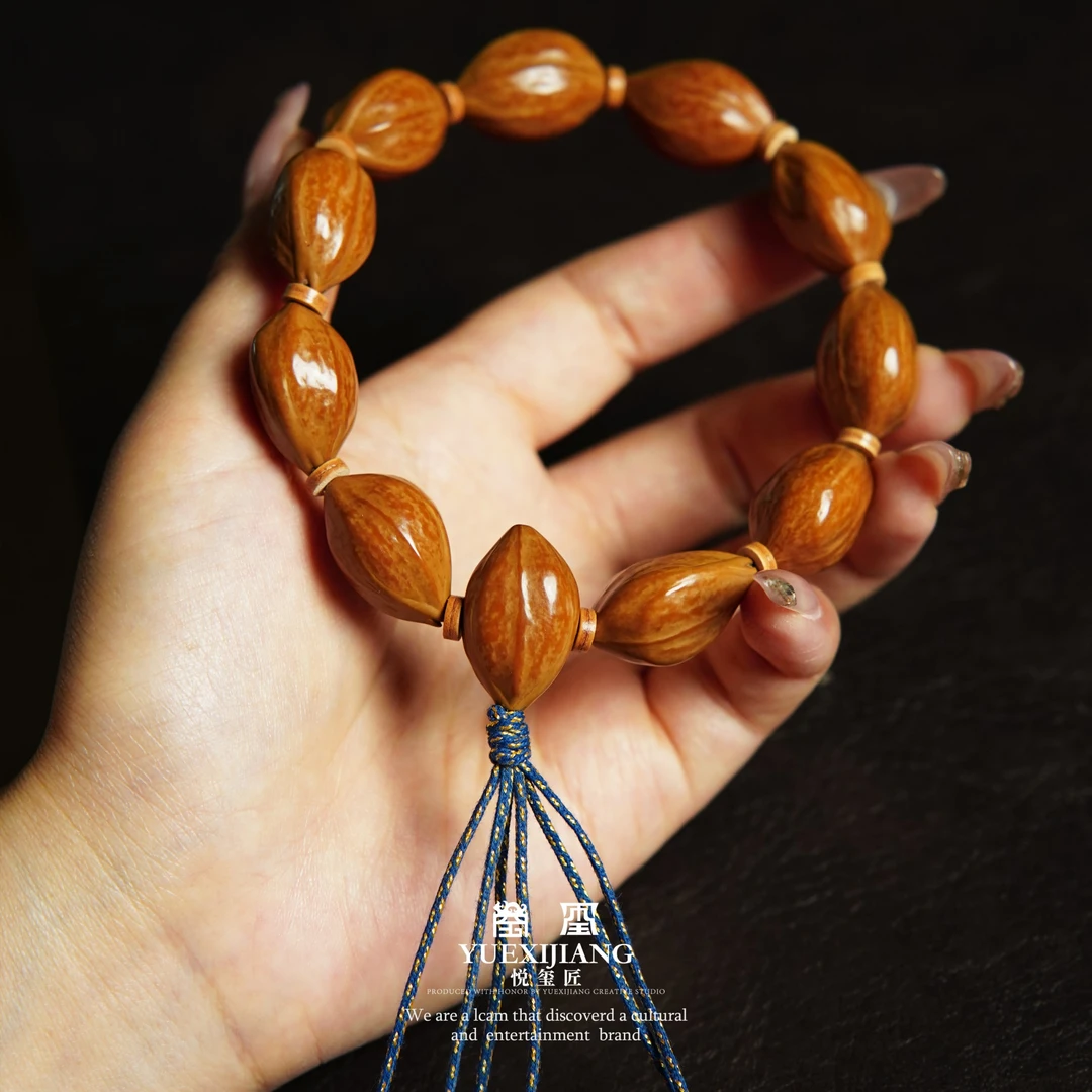 【三面佛】五年臻藏梅林铁核橄榄核树王老料老籽文玩手串男款手串