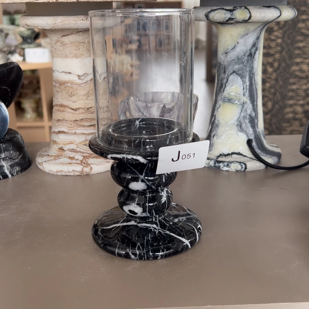 石材J051宝黑烛台笔筒