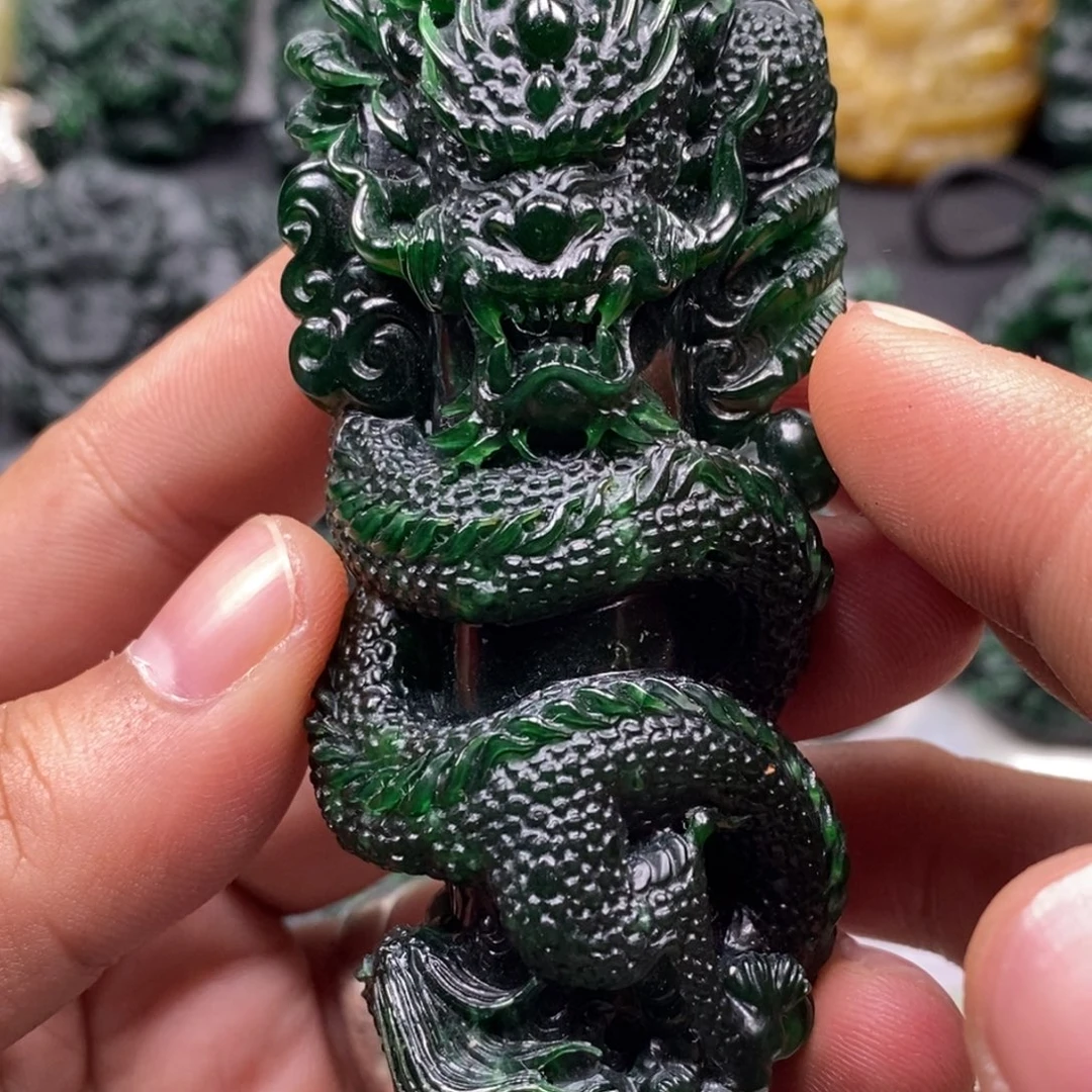 定制翡翠未镶嵌天然翡翠A货龙柱