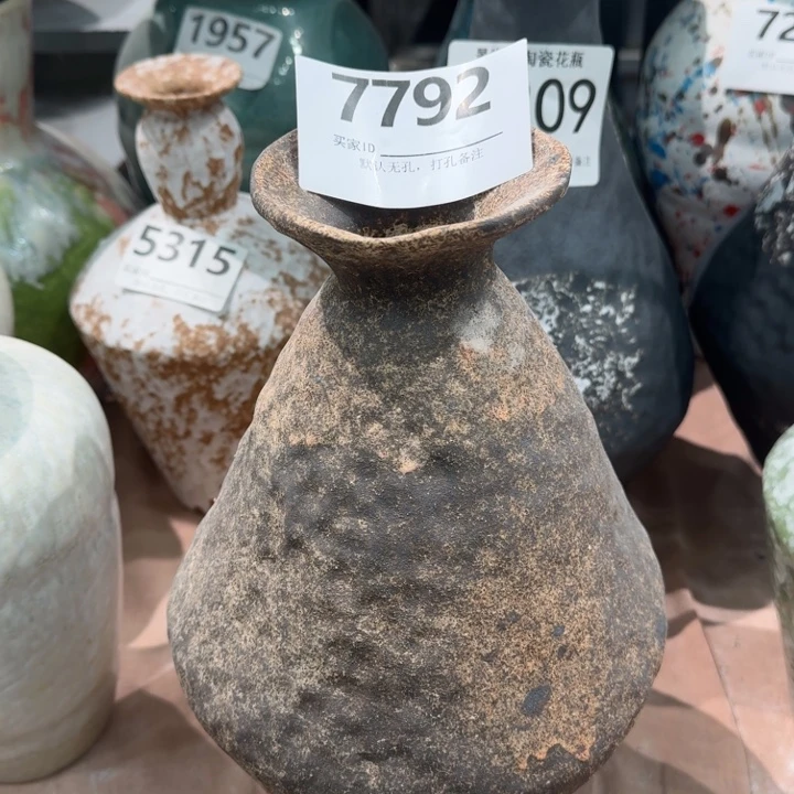 瓷片景德镇高温花器编码7792高30口4默认无孔