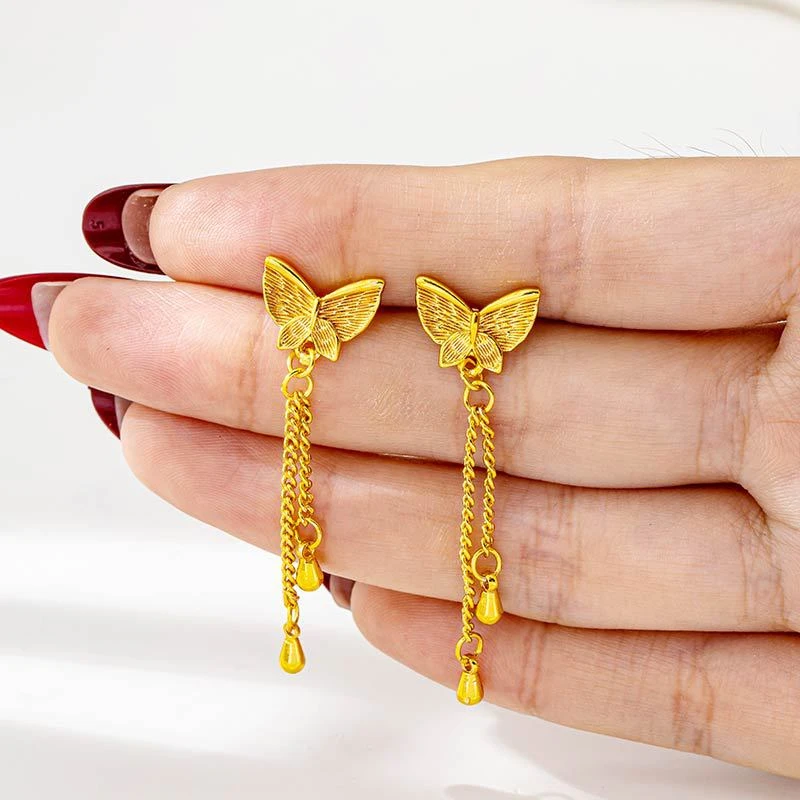 【新年礼物】2026蝴蝶耳饰潮流高级设计感花朵流苏耳钉女生可爱耳钉