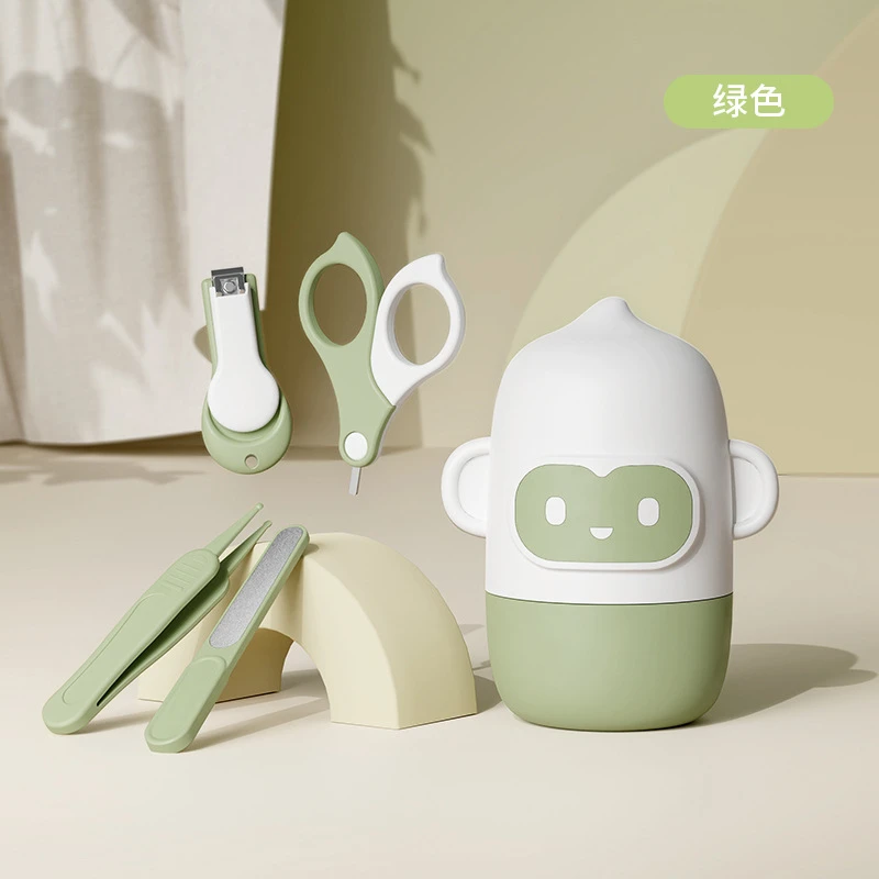 便携婴新生儿大猴指甲剪套装新生儿宝宝指甲刀专用防夹肉指甲剪刀